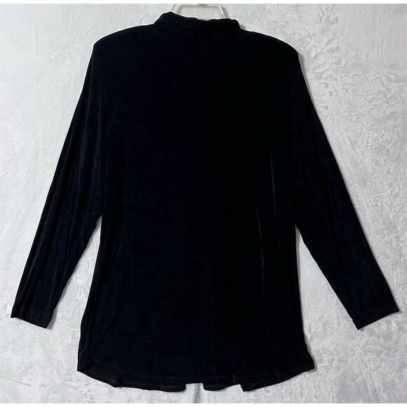 Chico's Private Edition Women's Black Button-Up Shirt Size L Standard Travel - Picture 5 of 7